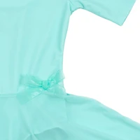 Leveret Girls Short Sleeve Solid Skirt Leotard with Waist Bow