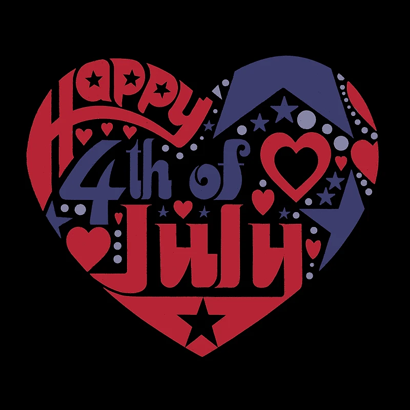 LA Pop Art July 4th Heart