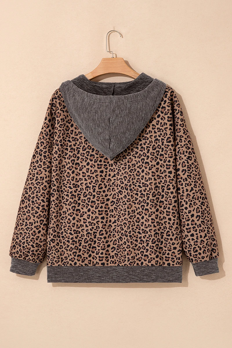 Threaded Pear Women's April Collar Zip Hooded Pullover