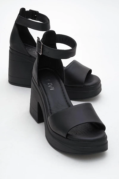 Forever & Always Womens MARGOT Leather Platform Sandal