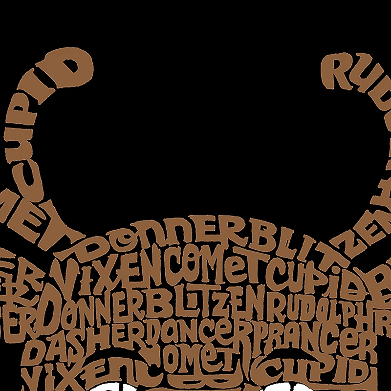 LA Pop Art Peeking Reindeer - Men's Word Hooded Sweatshirt