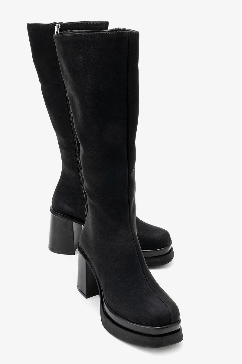 Prologue Shoes Womens Carm Nubuck Platform Mid Calf Boot