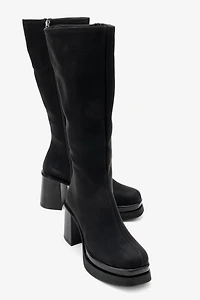 Prologue Shoes Womens Carm Nubuck Platform Mid Calf Boot