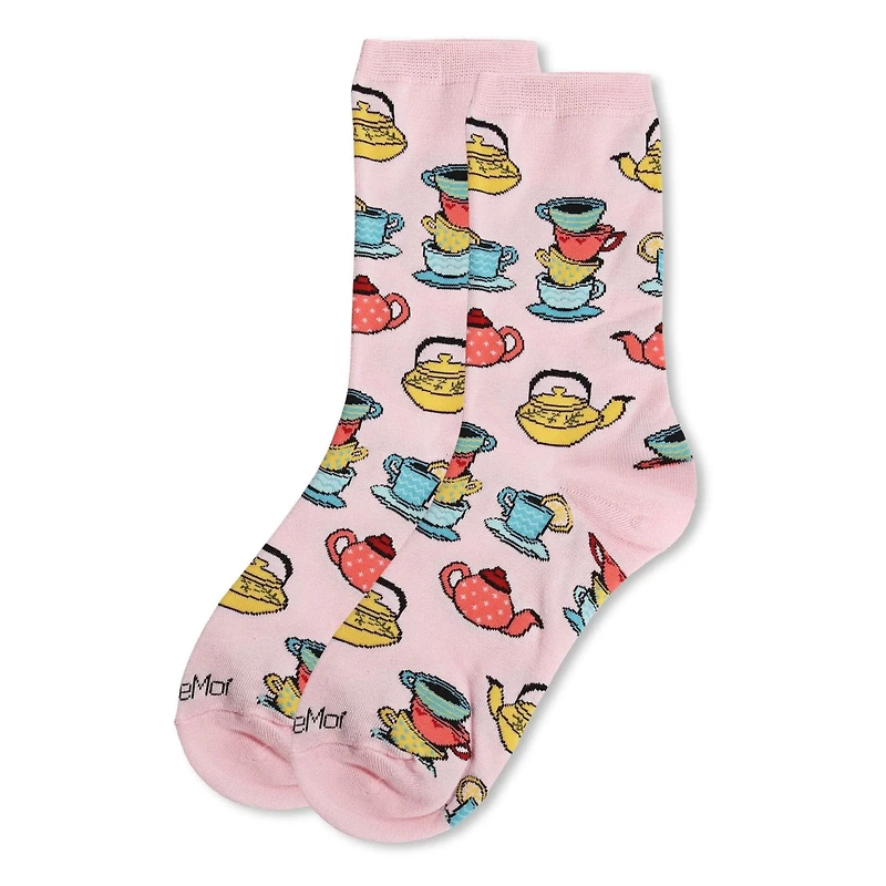 MeMoi Time for Tea Bamboo Blend Crew Socks
