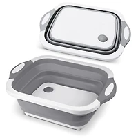Cheer Collection Collapsible Cutting Board, Gray for Kitchen Prep and Serving