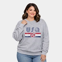 Simply Sage Market -  Women's Plus Sized Graphic Sweatshirt USA Soccer Flag
