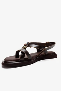 Forever & Always Womens Hush Leather Beaded Sandals