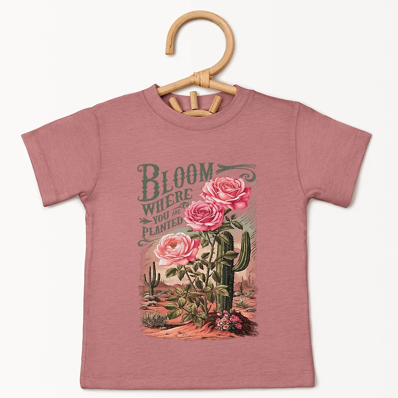 The Juniper Shop - Bloom Where You Are Planted Cactus Toddler Short Sleeve Graphic T-Shirt