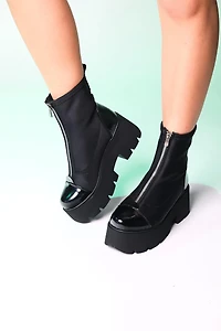 Prologue Shoes Womens Bray Patent Chunky Boot