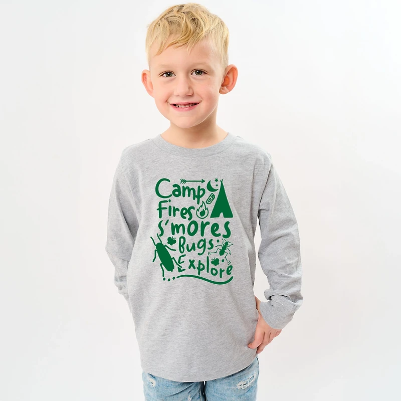 The Juniper Shop - Camp Fire S'mores Youth Long Sleeve Graphic T-Shirt
