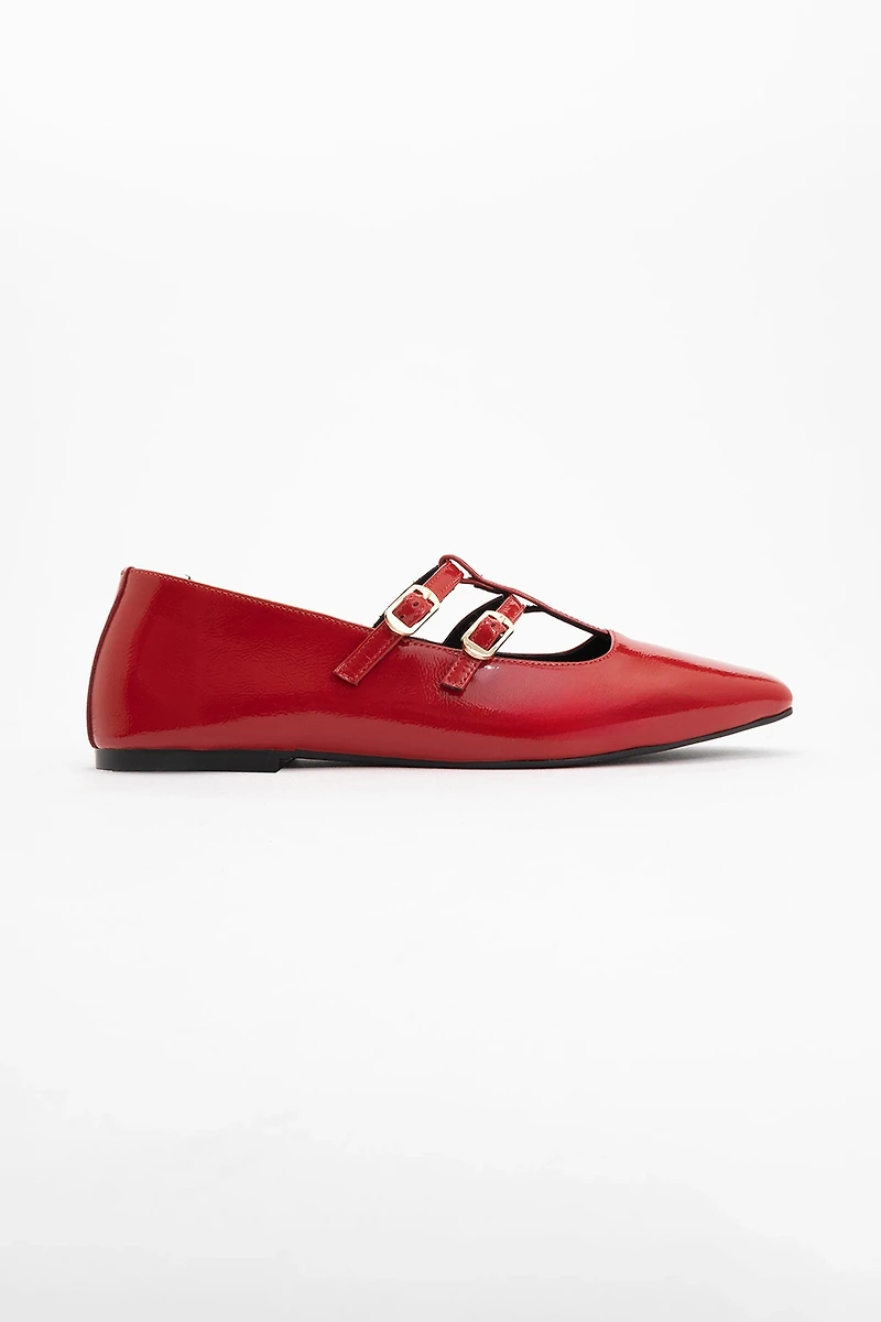 Forever & Always Womens Starling Leather Mary Jane Flats
