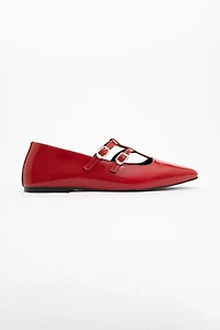Forever & Always Womens Starling Leather Mary Jane Flats
