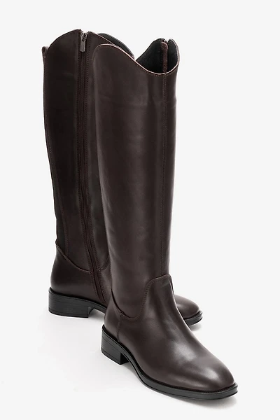 Forever & Always Womens Ruiz Leather Knee High Boots