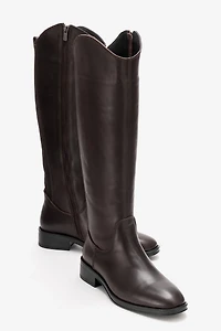 Forever & Always Womens Ruiz Leather Knee High Boots