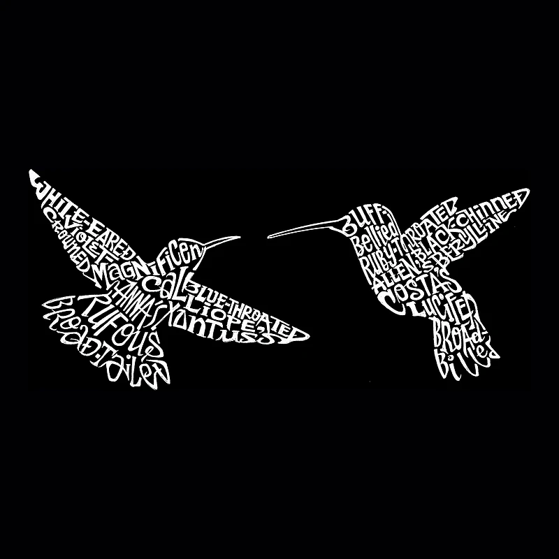 LA Pop Art Hummingbirds - Men's Word Hooded Sweatshirt