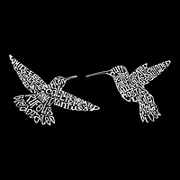 LA Pop Art Hummingbirds - Men's Word Hooded Sweatshirt