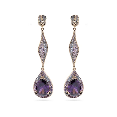 AGP PARIS Womens Gleaming Long Dangle Drop Earrings