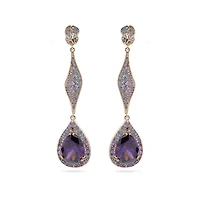 AGP PARIS Womens Gleaming Long Dangle Drop Earrings