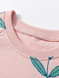 MyKids-USA Spring And Summer Baby Girls Pink Short Sleeves Flowers Collection Dress