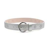 AGP PARIS Silver Round Buckle Women's Belt