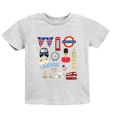 The Juniper Shop - Youth Short Sleeve Graphic T-Shirt London Collage Watercolor