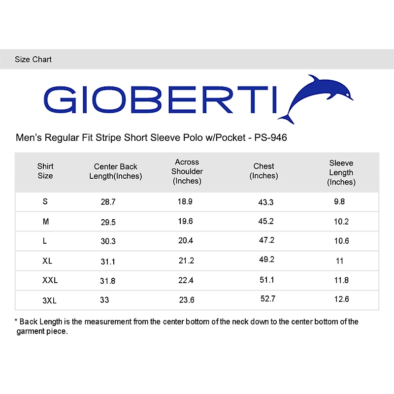 Gioberti Men's Regular Fit Stripe Short Sleeve Polo w/ Pocket