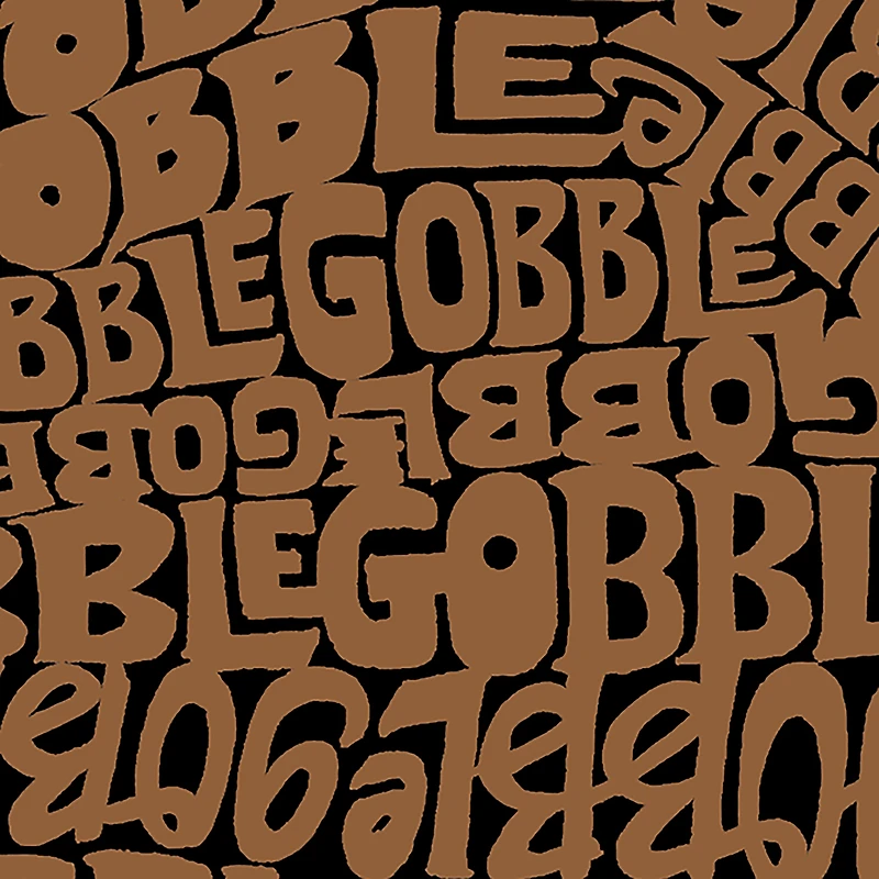 LA Pop Art Men's Thanksgiving Word T-Shirt - Gobble