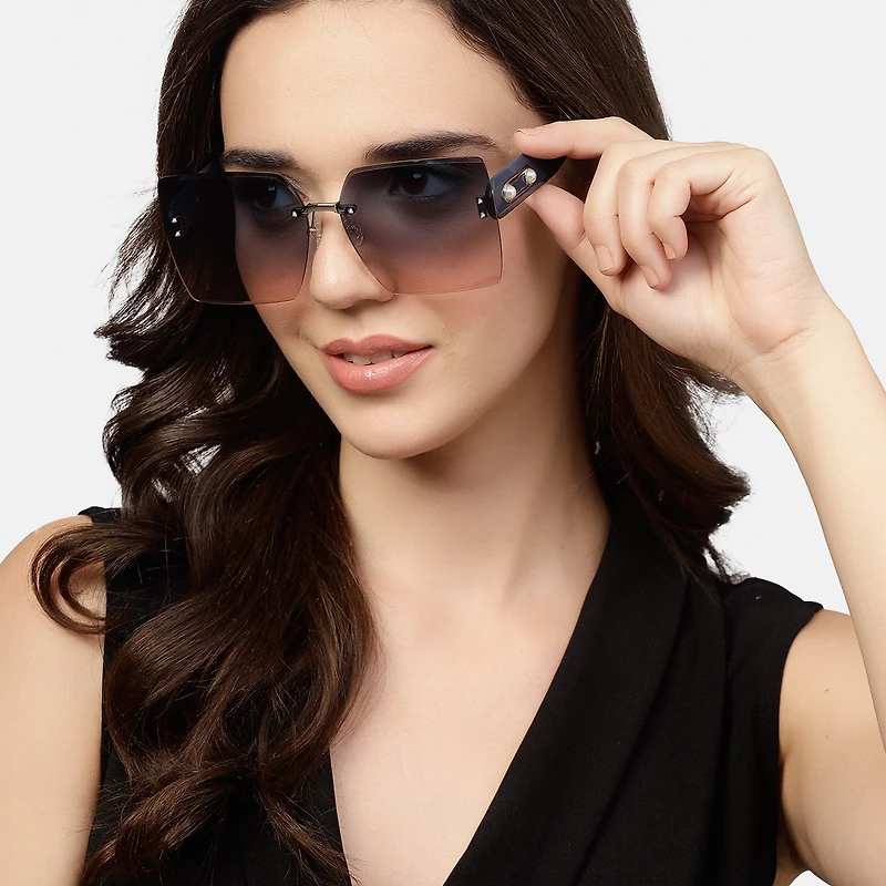 AGP PARIS Women's Square Acetate Gradient Lens UV400 Sunglasses