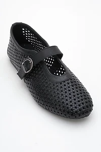 Forever & Always Womens MIRELLA Braided Leather Ballet Flats