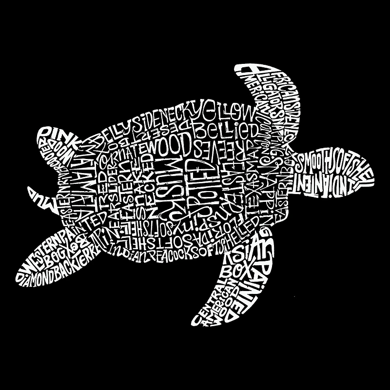 LA Pop Art Men's Turtle Word T-Shirt