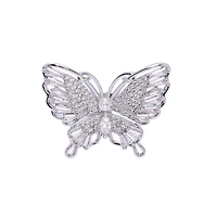 AGP Paris Women's Silver-Tone Wide Wing Butterfly Adjustable Ring