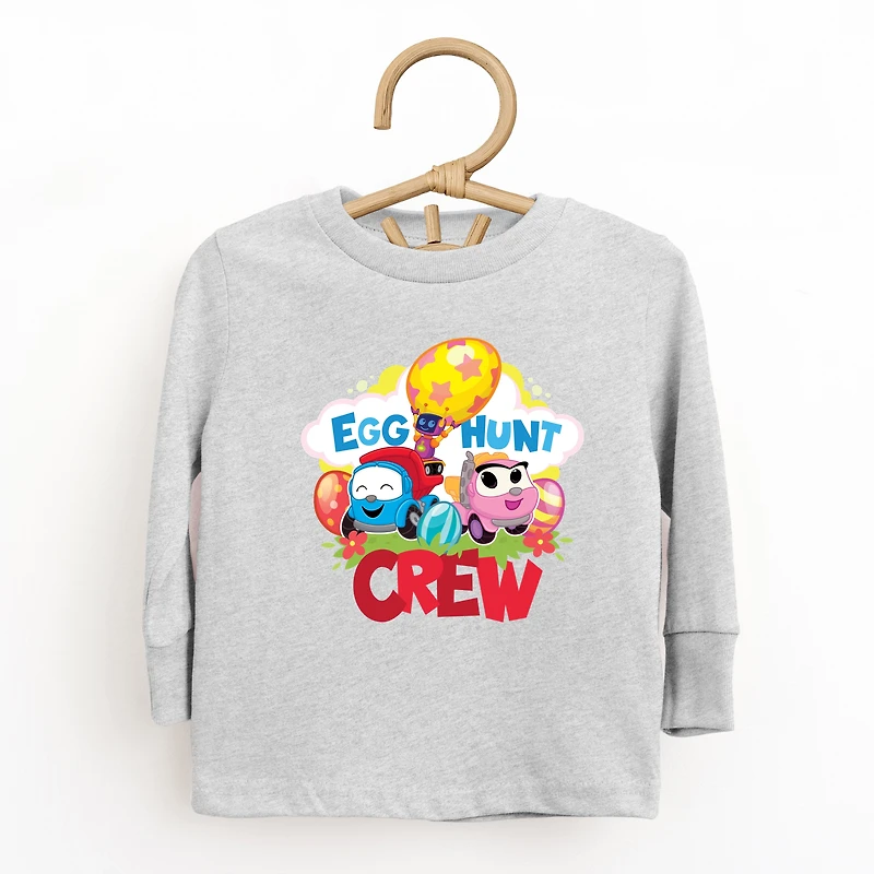 the Juniper Shop - Toddler Long Sleeve Graphic Tee Leo Truck Egg Hunt Crew