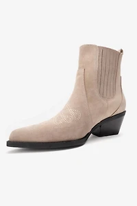 Forever & Always Womens Julieta Leather Block Heel Western Boots