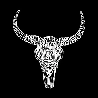LA Pop Art Men's Word T-Shirt - Texas Skull