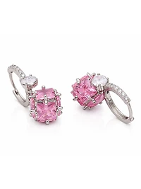 AGP PARIS Womens Crystal Orb Hoop Earrings