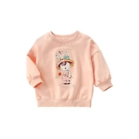 MyKids-USA Baby Girl Cartoon Print Pattern Loose Pullover Round Neck Hoodies