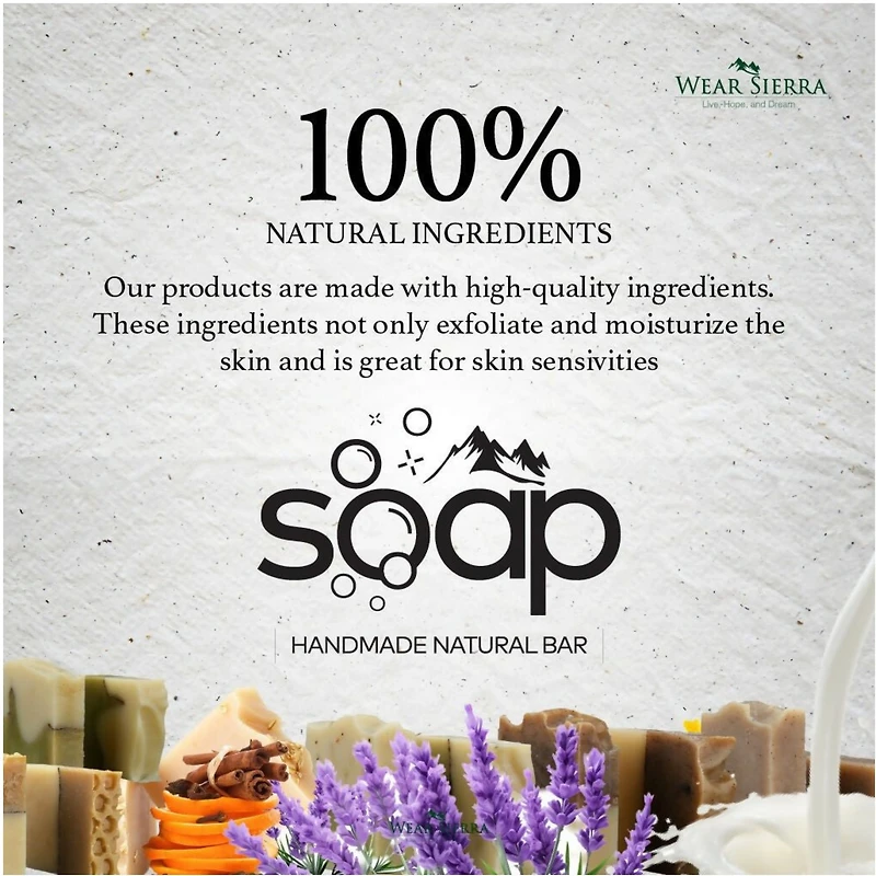 Wear Sierra Handmade Natural Anti-Acne Tea Tree Bar Soap Pack Of 3
