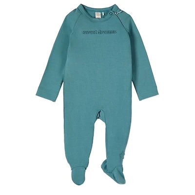 MeMoi Baby and Toddler "Sweet Dreams" Cotton Rich Fleece Hidden Zipper Footie
