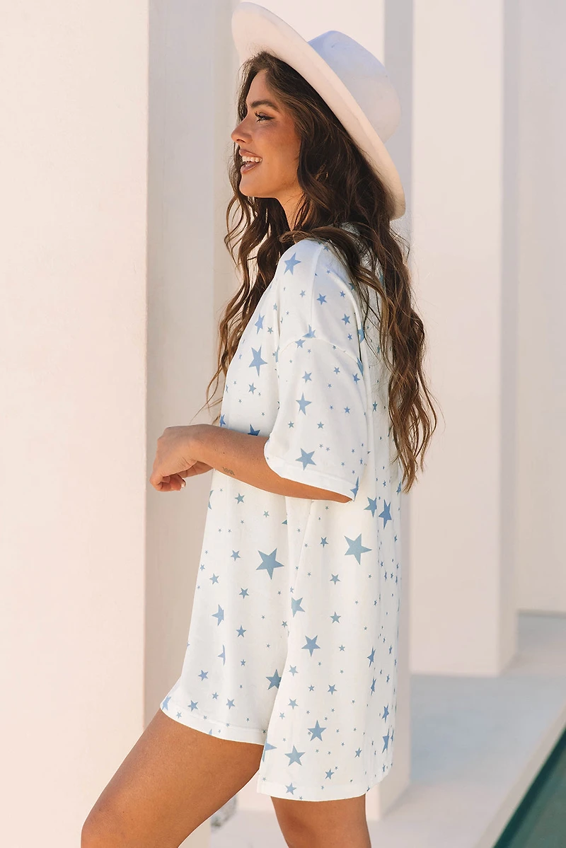 Threaded Pear Women's Braelyn Stars Oversized Tee