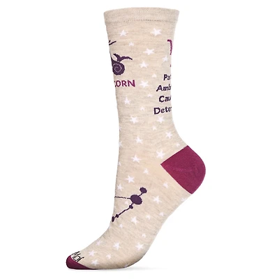 MeMoi Women's Capricorn Zodiac Sign Crew Socks