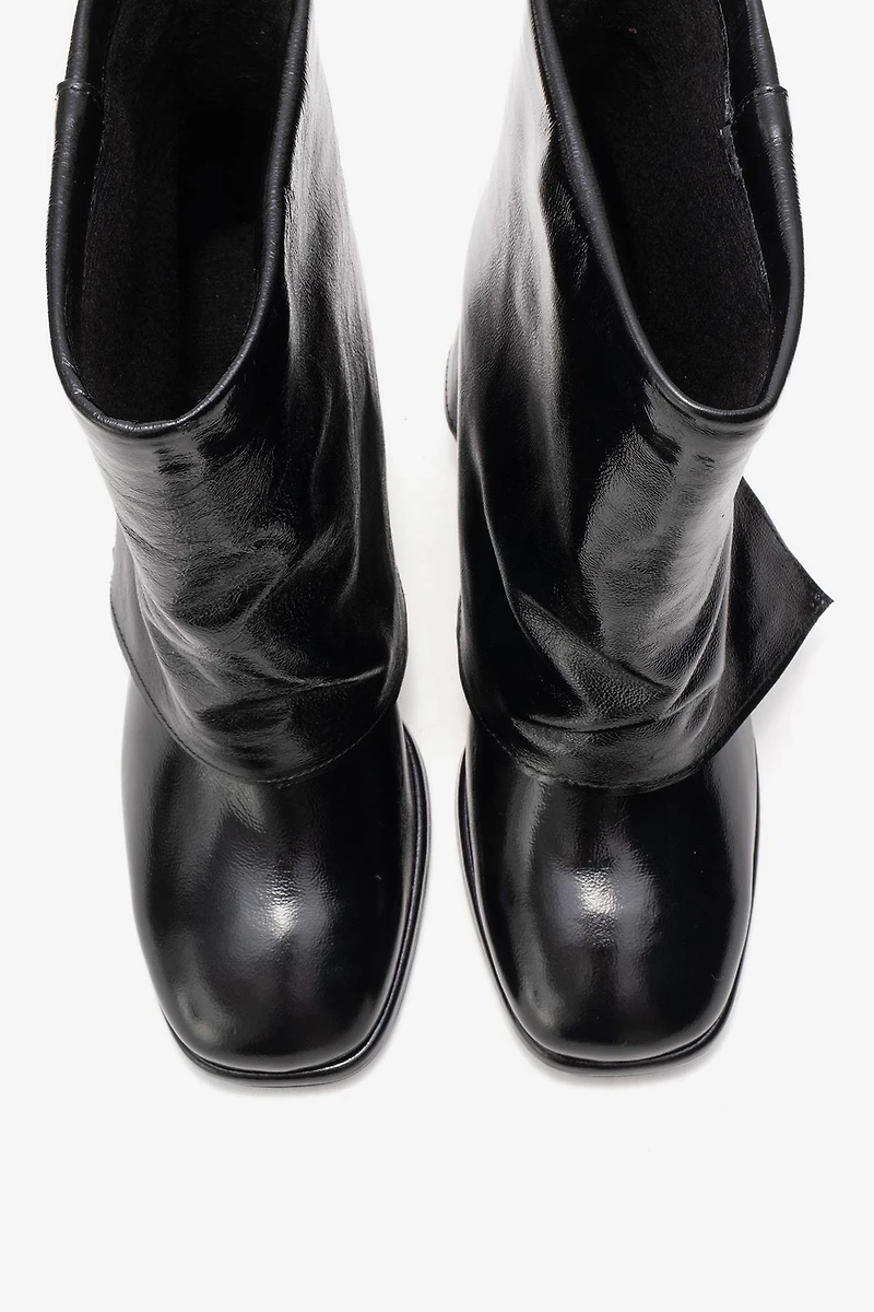 Forever & Always Womens Lore Leather Block Heel Boots