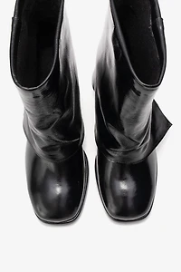 Forever & Always Womens Lore Leather Block Heel Boots