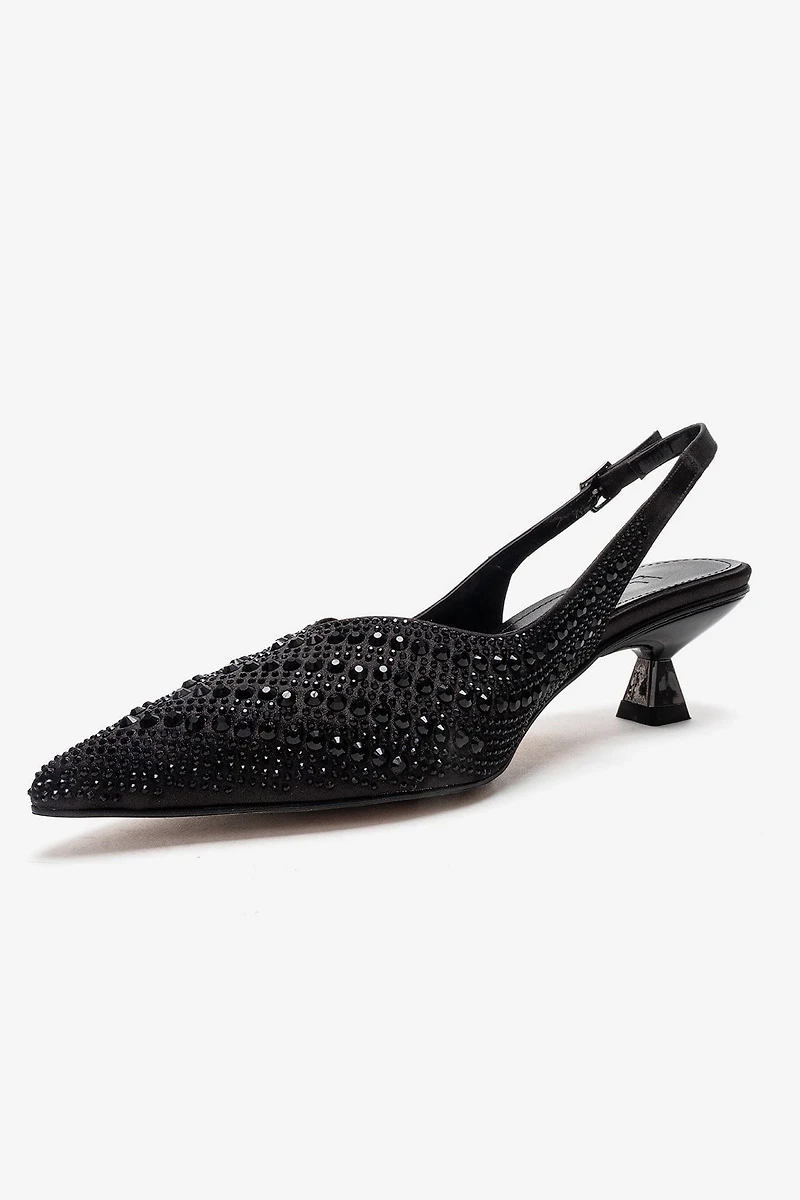 Prologue Shoes Womens Royale Embellished Kitten Heel Pump