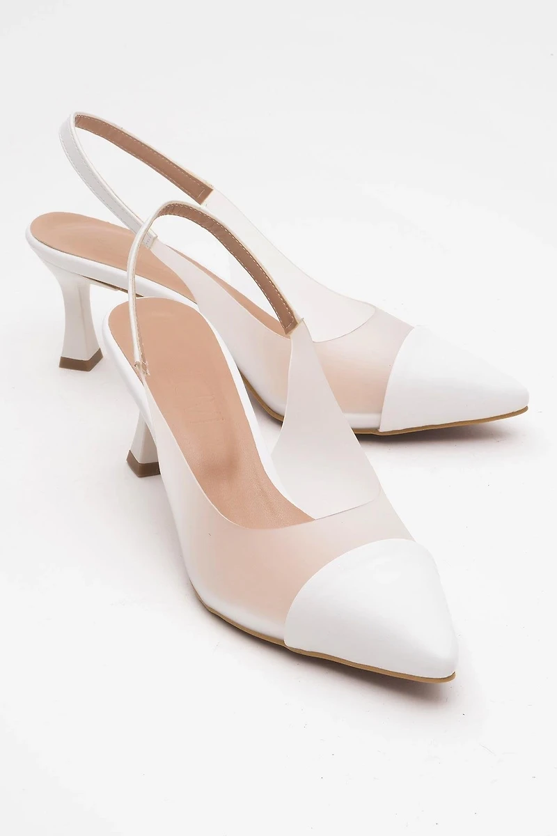 Prologue Shoes Womens Moore Transparent Pointed Toe Pump