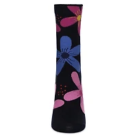 MeMoi Women's Garden Floral Combed Cotton Crew Socks