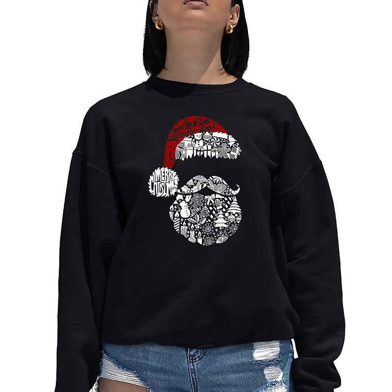 LA Pop Art Santa Pics - Women's Word Crewneck Sweatshirt