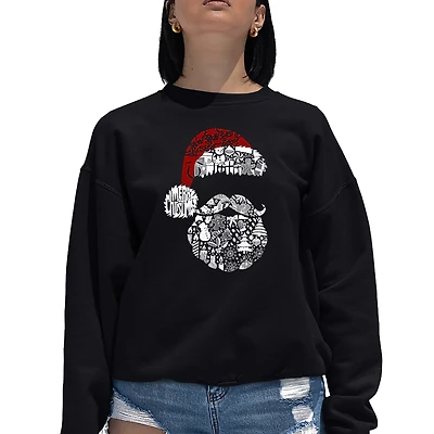 LA Pop Art Santa Pics - Women's Word Crewneck Sweatshirt