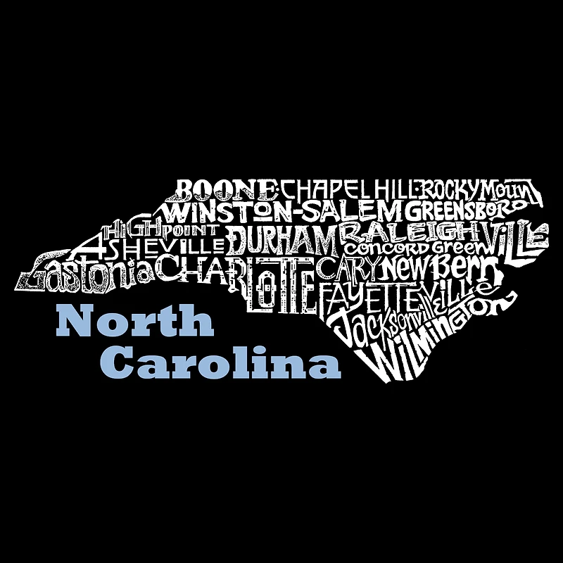 LA Pop Art Womens Word V-Neck T-Shirt - North Carolina