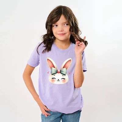 The Juniper Shop - Watercolor Bunny Face Youth Short Sleeve Graphic T-Shirt