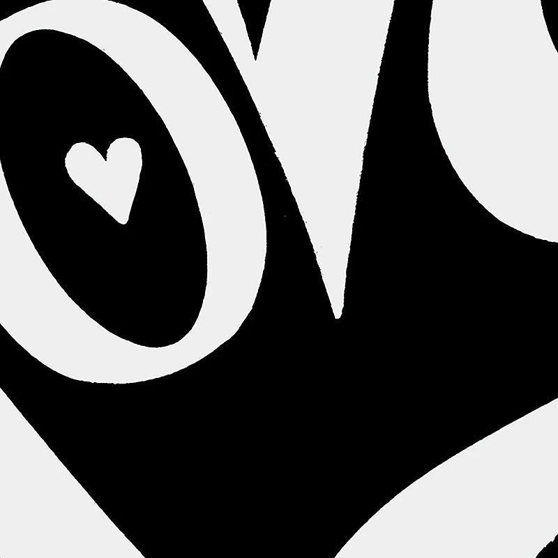 LA Pop Art Script Love Heart - Men's Word Hooded Sweatshirt